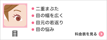 目 ・二重まぶた・目の幅を広く・目元の若返り 料金表を見る