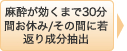 麻酔が効くまで30分間お休み/その間に若返り成分抽出