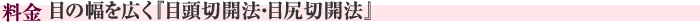 料金　目の幅を広く『目頭切開法・目尻切開法』