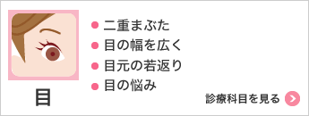 目 ・二重まぶた・目の幅を広く・目元の若返り・目の悩み 診療科目を見る