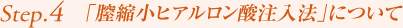 Step4.「膣縮小ヒアルロン酸注入法」について