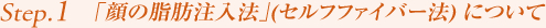 Step1.「顔の脂肪注入法」(セルフファイバー法) について