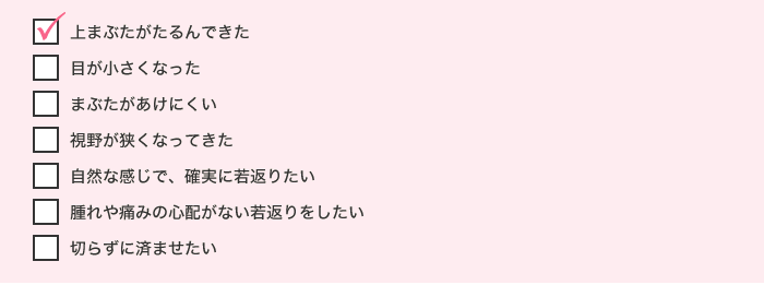 上まぶたがたるんできた